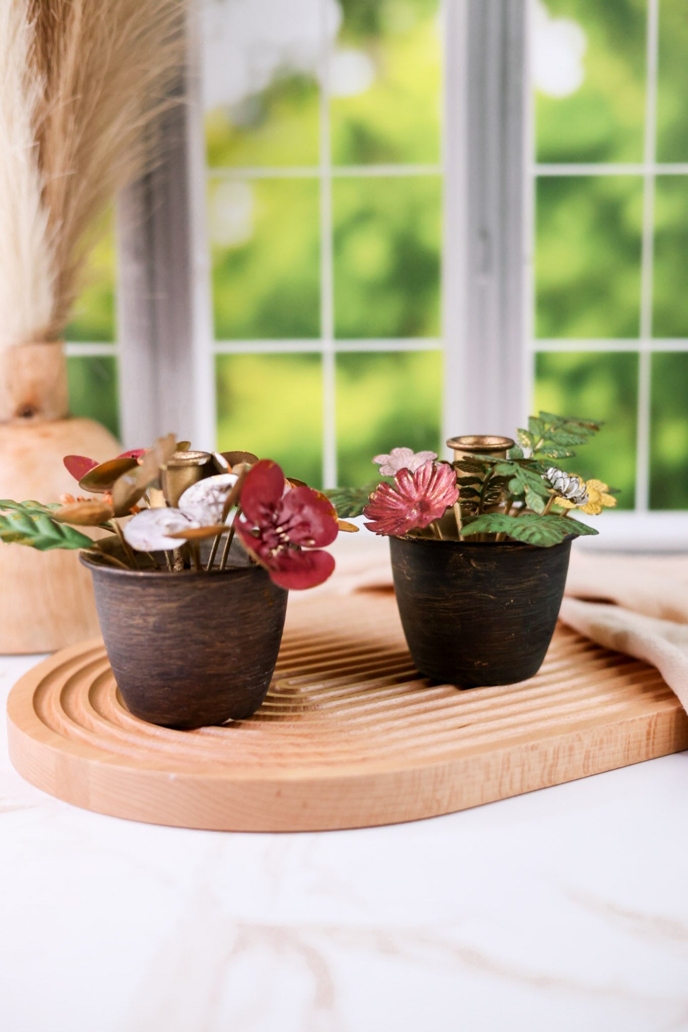 6" Colorful Iron Flower Pot Candle Holder (2 Styles) - Whiskey Skies - RAZ IMPORTS