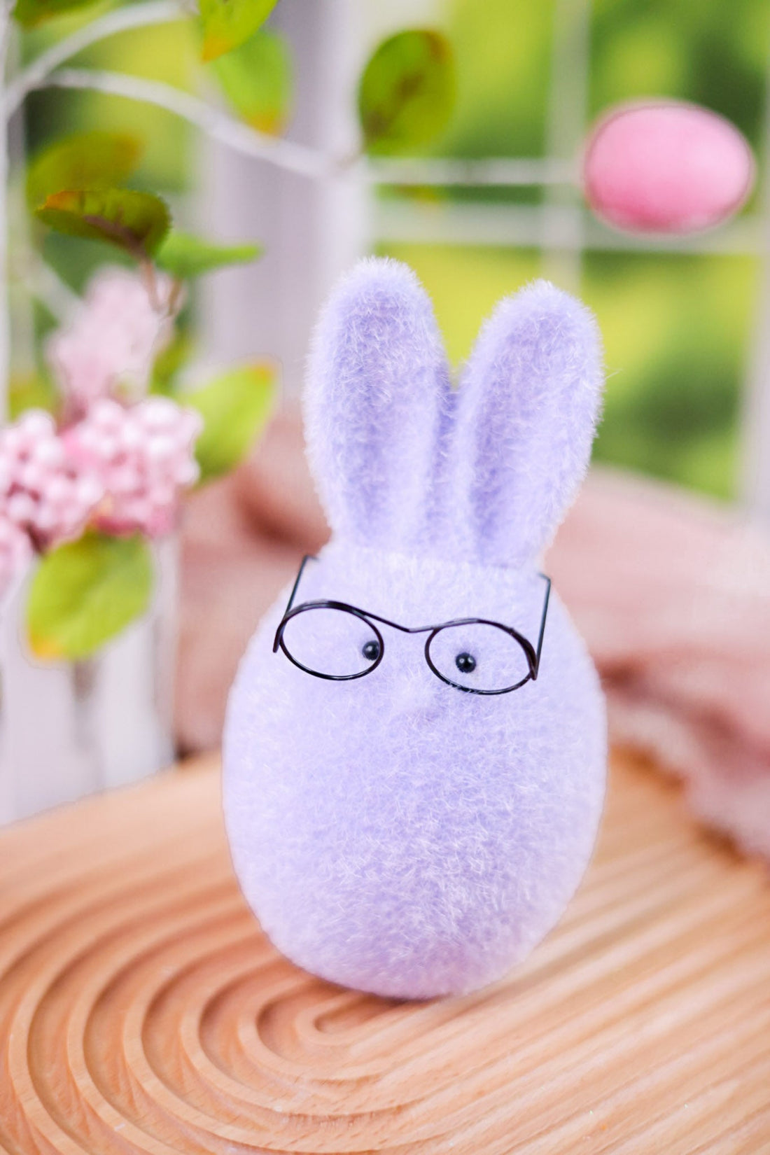 6" Flocked Sherbet Bunnies with Glasses - Whiskey Skies - RAZ IMPORTS