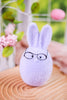 6" Flocked Sherbet Bunnies with Glasses - Whiskey Skies - RAZ IMPORTS