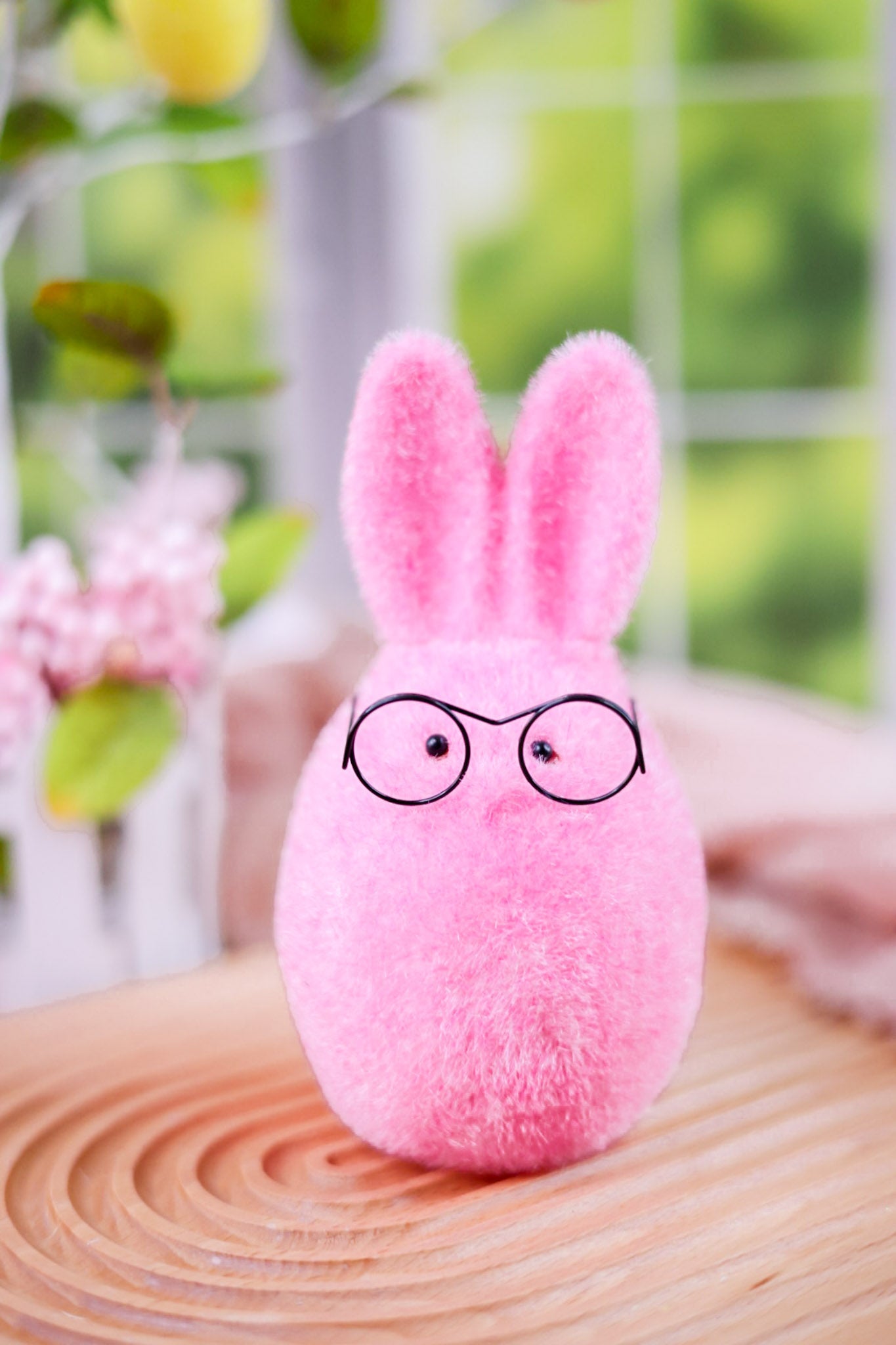 6" Flocked Sherbet Bunnies with Glasses - Whiskey Skies - RAZ IMPORTS