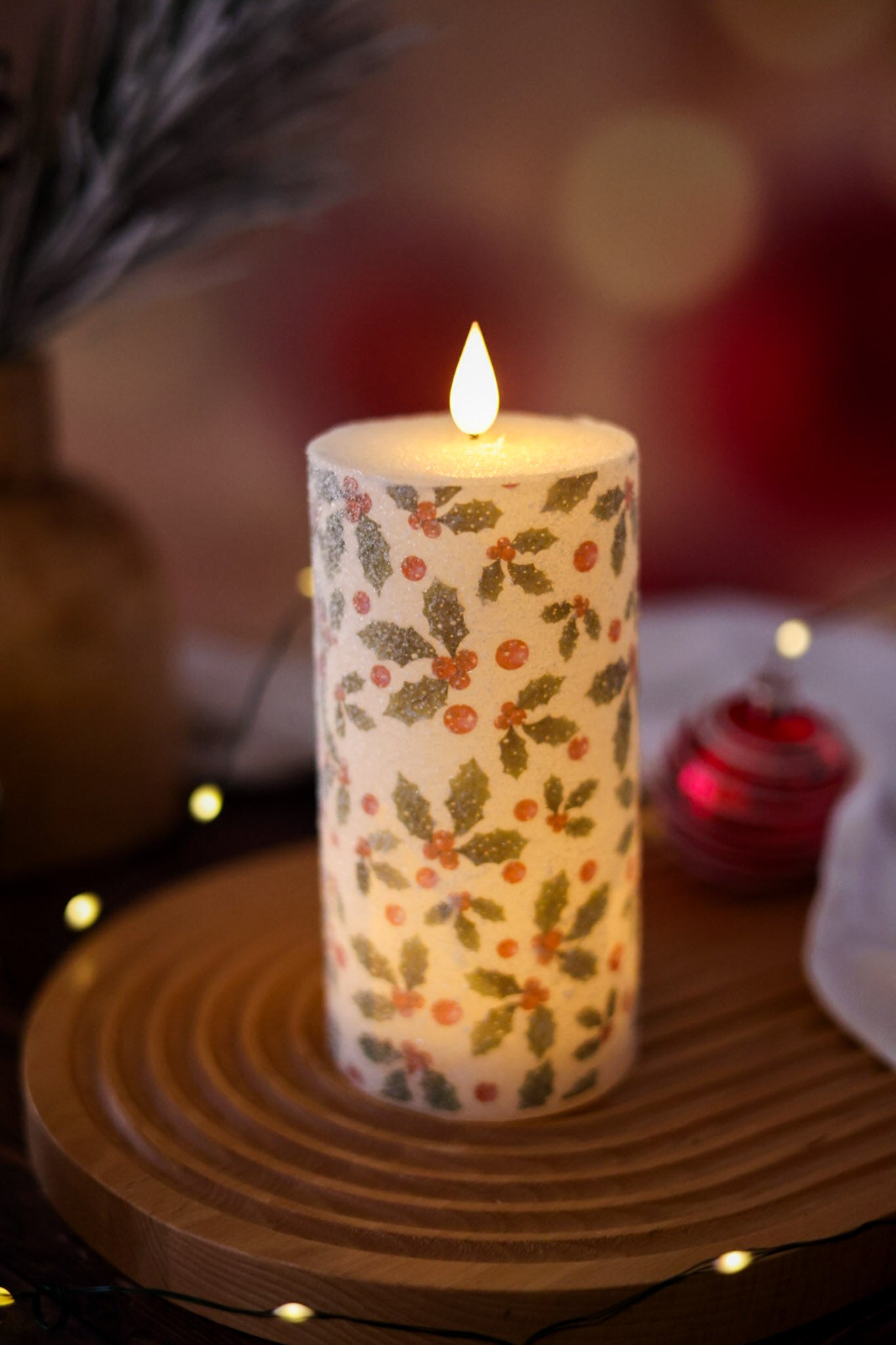 6" Holly LED Pillar - Whiskey Skies - WT COLLECTION