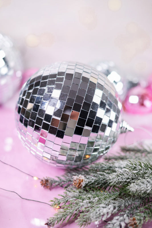 6" Silver Disco Ball Ornament - Whiskey Skies - RAZ IMPORTS