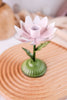 6.25" Pink Metal Flower Taper Candle Holder - Whiskey Skies - MUD PIE