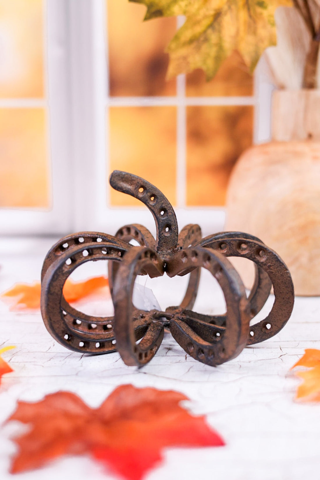 6.5" Metal Horseshoe Pumpkin - Whiskey Skies - GERSON COMPANIES