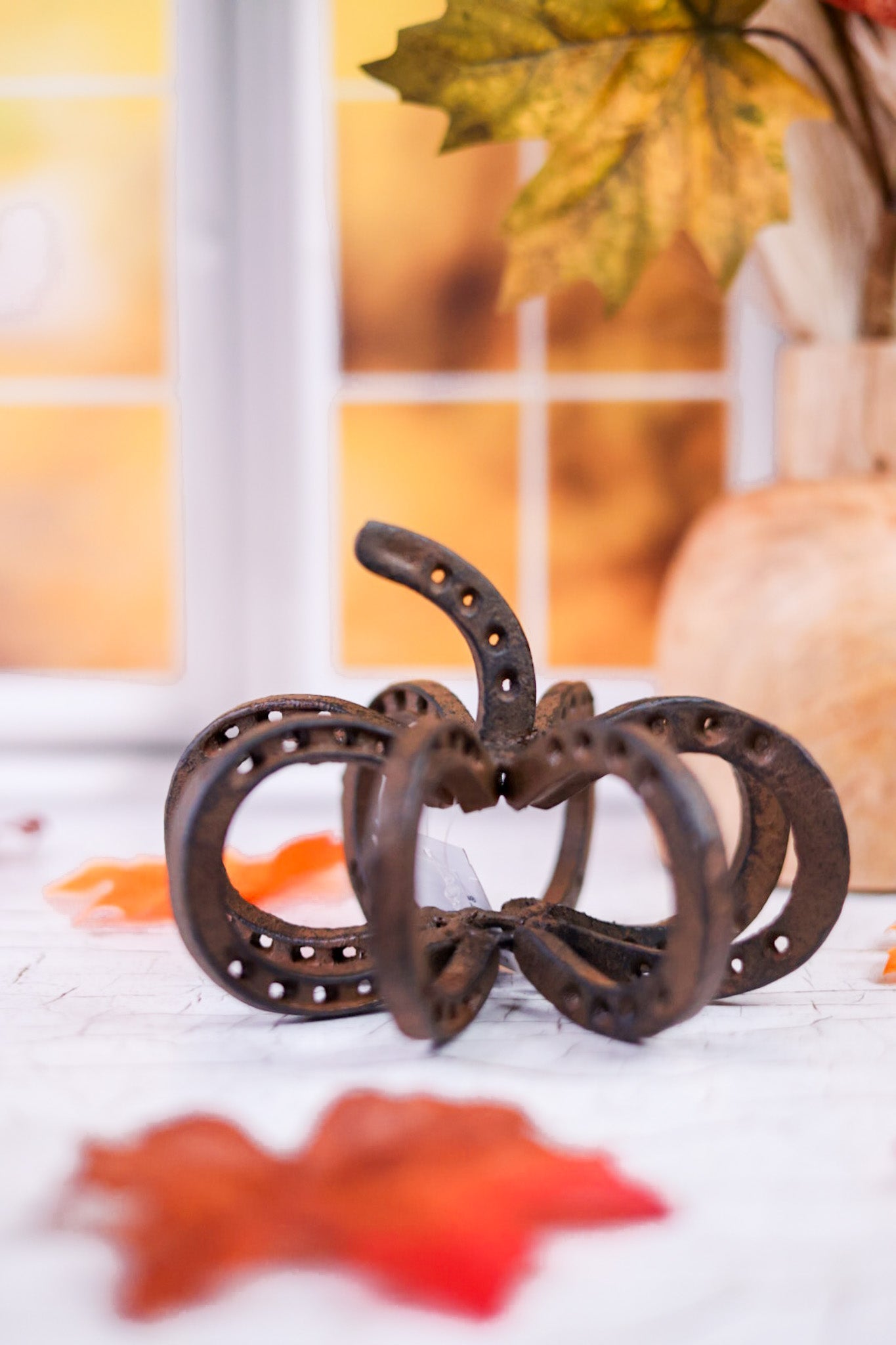 6.5" Metal Horseshoe Pumpkin - Whiskey Skies - GERSON COMPANIES