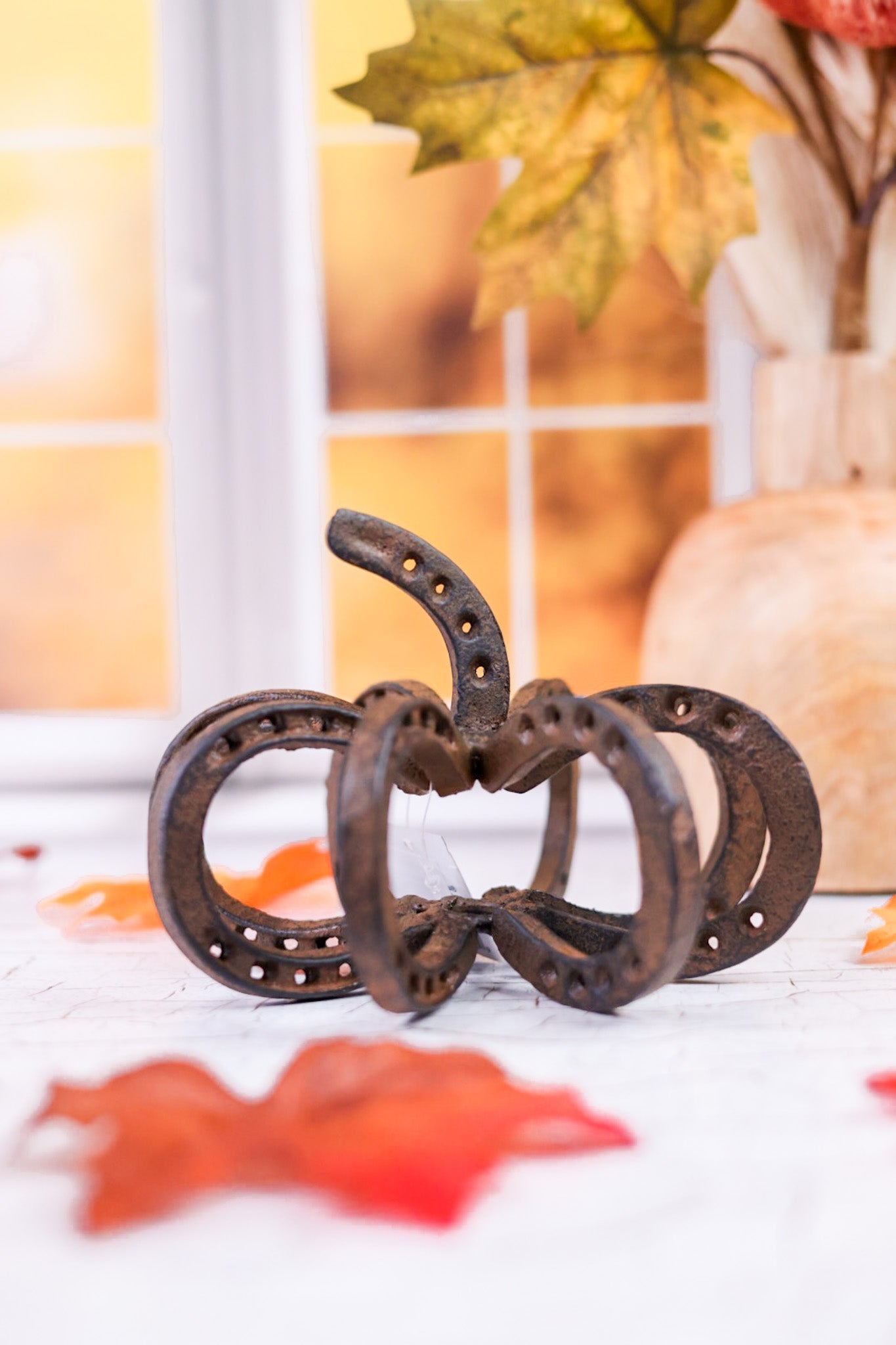 6.5" Metal Horseshoe Pumpkin - Whiskey Skies - GERSON COMPANIES