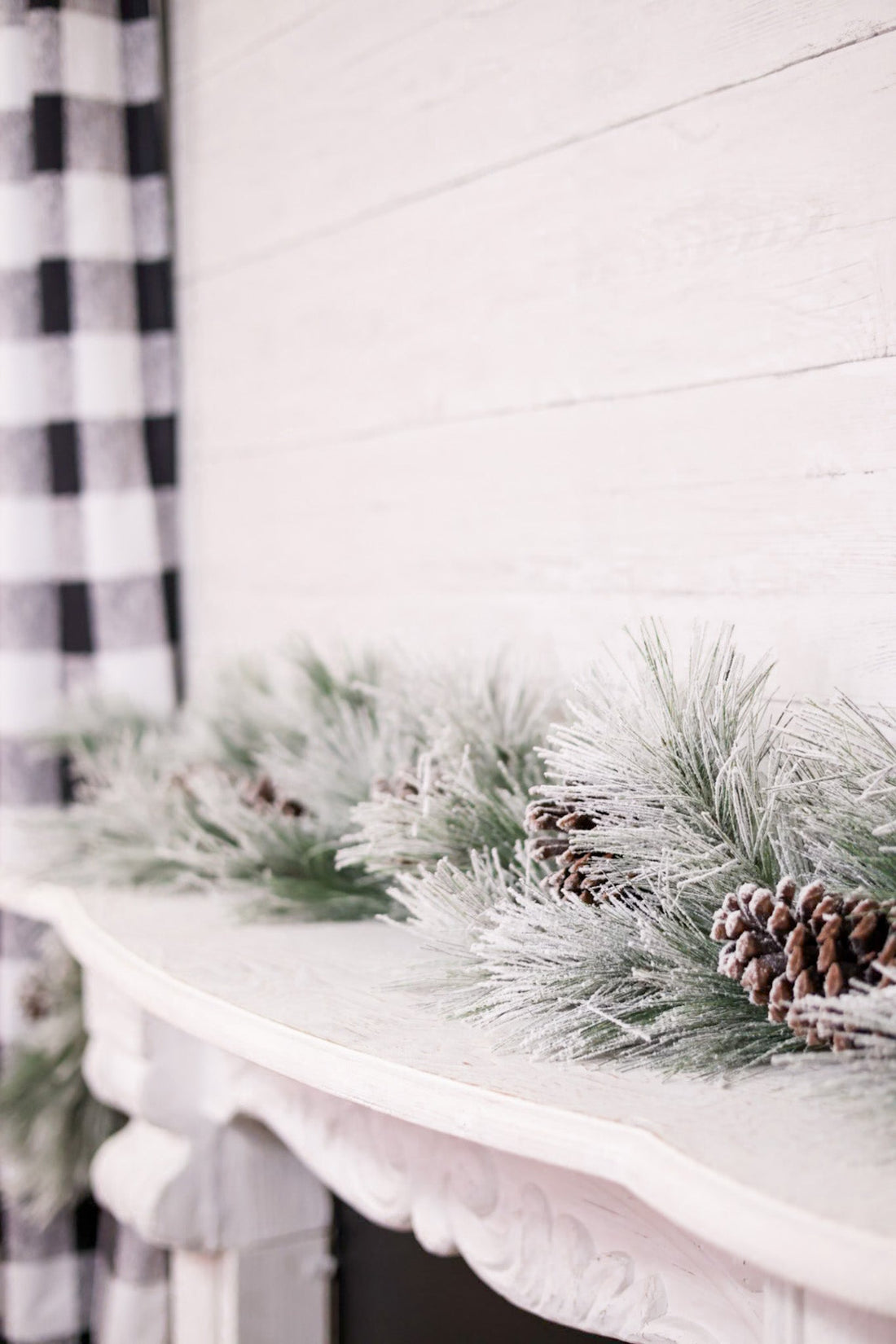 6ft Flocked Pine and Cone Garland - Whiskey Skies - SULLIVANS