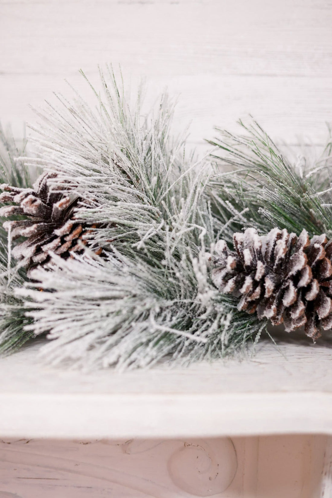 6ft Flocked Pine and Cone Garland - Whiskey Skies - SULLIVANS