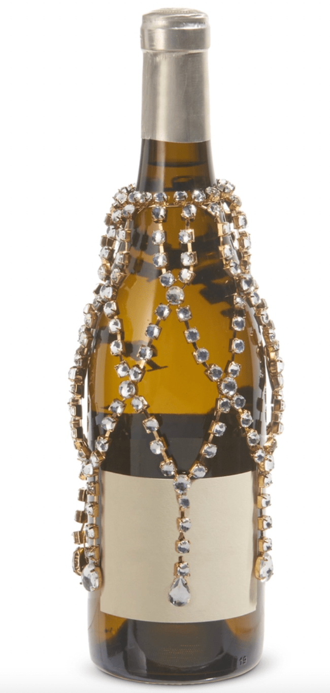 7" Jeweled Wine Bottle Veil - Whiskey Skies - RAZ IMPORTS