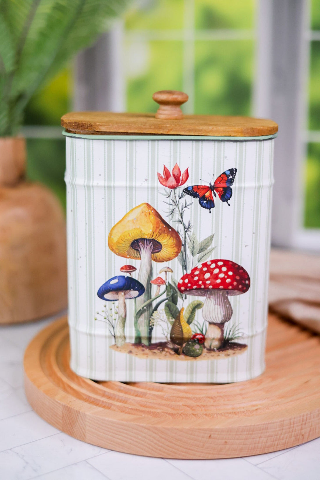 7.5" Metal Mushroom Containers (3 Styles) - Whiskey Skies - GERSON COMPANIES