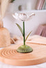 7.5" White Metal Flower Taper Candle Holder - Whiskey Skies - MUD PIE