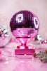 7.75" Spinning Pink Disco Ball - Whiskey Skies - RAZ IMPORTS