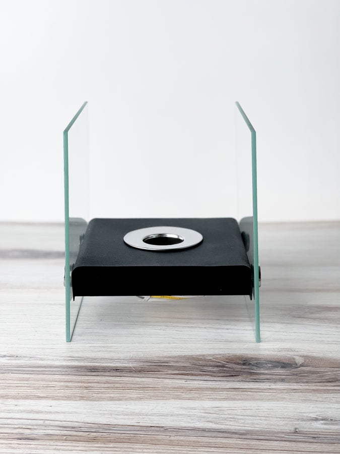 Square Glass Ethanol Table Fireplace