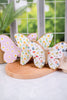 8" Mango Wood Butterflies with Floral Enamel Finish (3 Styles) - Whiskey Skies - GERSON COMPANIES