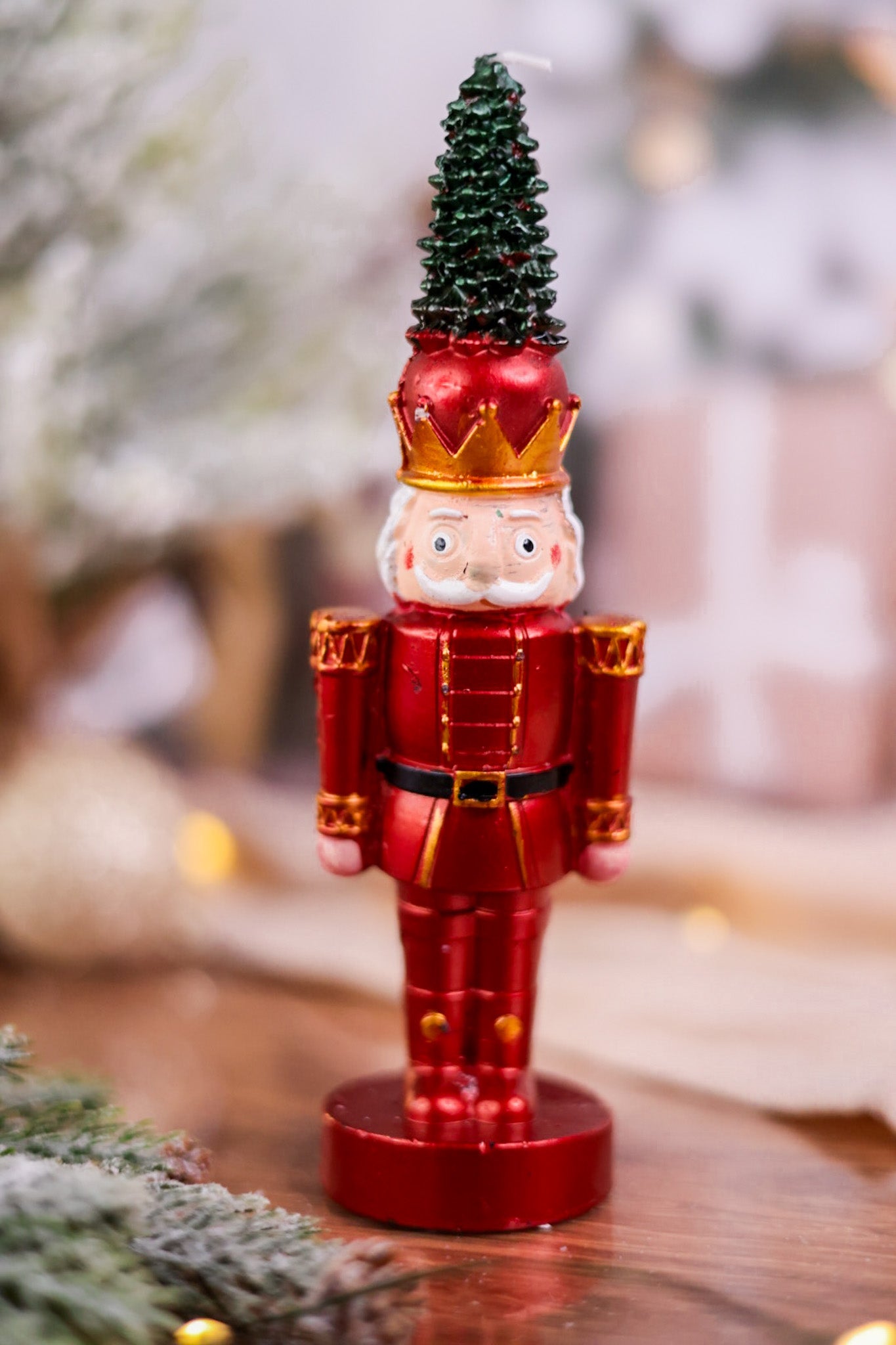 8" Nutcracker Candle with Christmas Tree Hat (5 Colors) - Whiskey Skies - 180 DEGREES