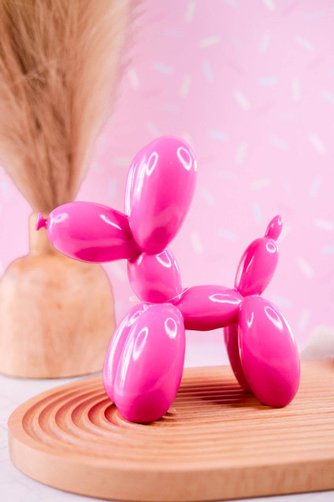 8" Pink Resin Balloon Dog - Whiskey Skies - RAZ IMPORTS