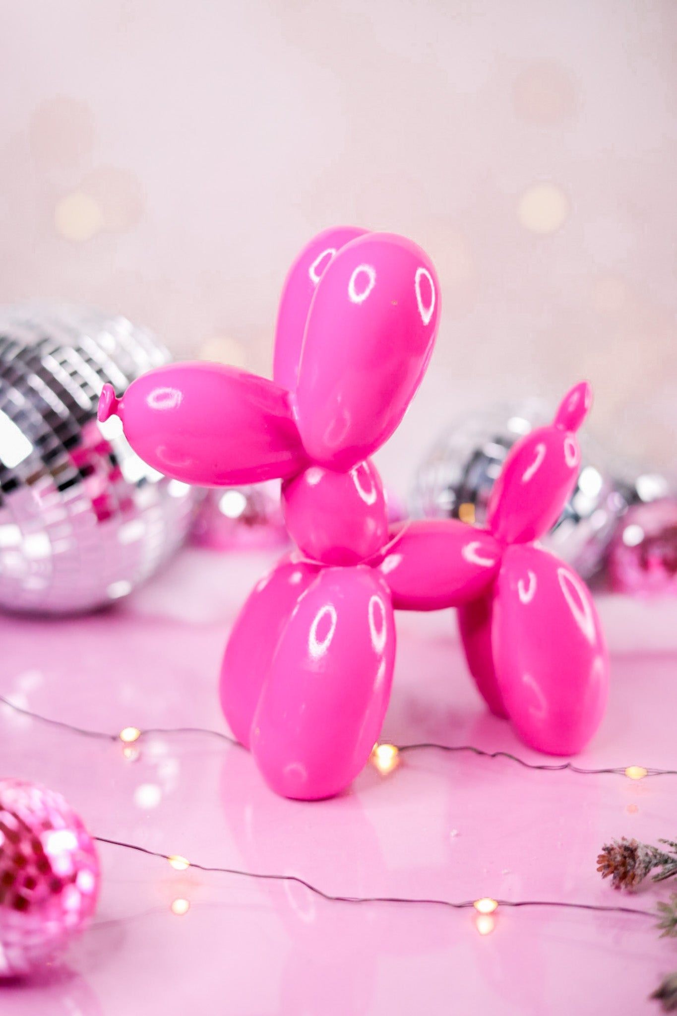 8" Pink Resin Balloon Dog - Whiskey Skies - RAZ IMPORTS