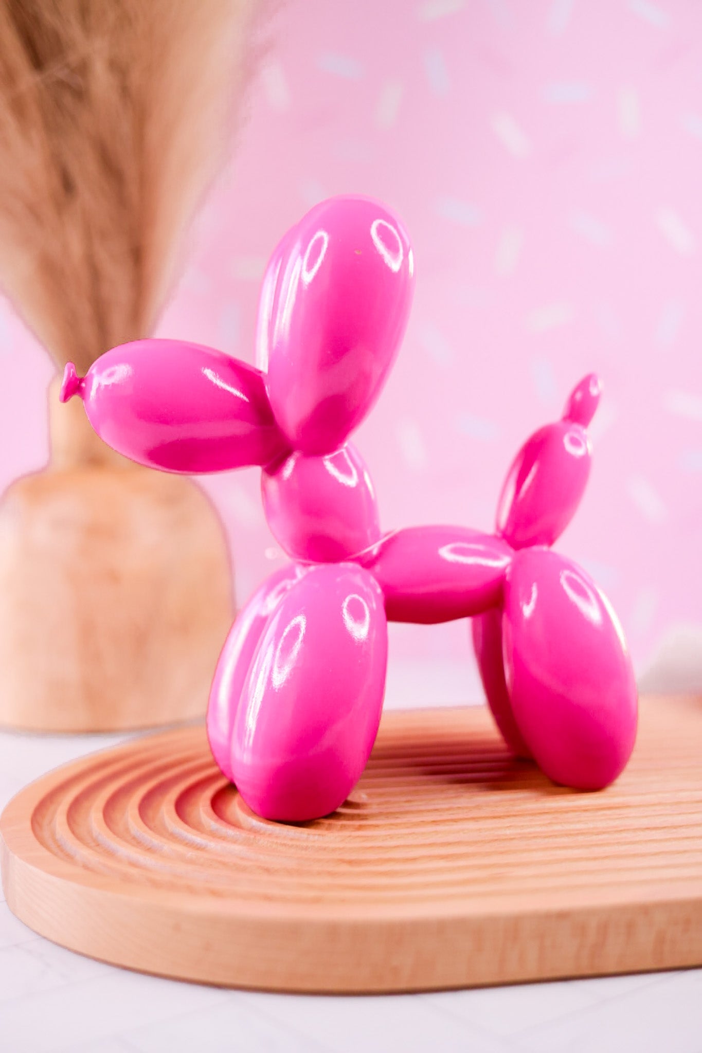 8" Pink Resin Balloon Dog - Whiskey Skies - RAZ IMPORTS