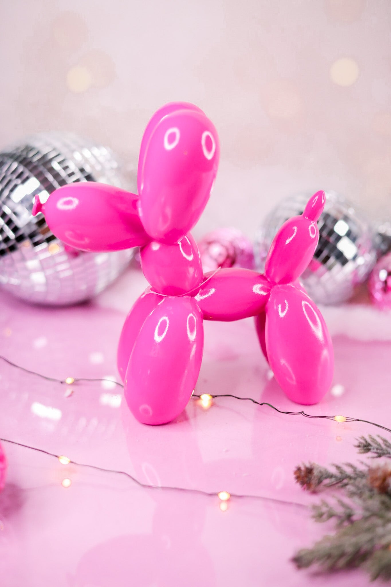 8" Pink Resin Balloon Dog - Whiskey Skies - RAZ IMPORTS