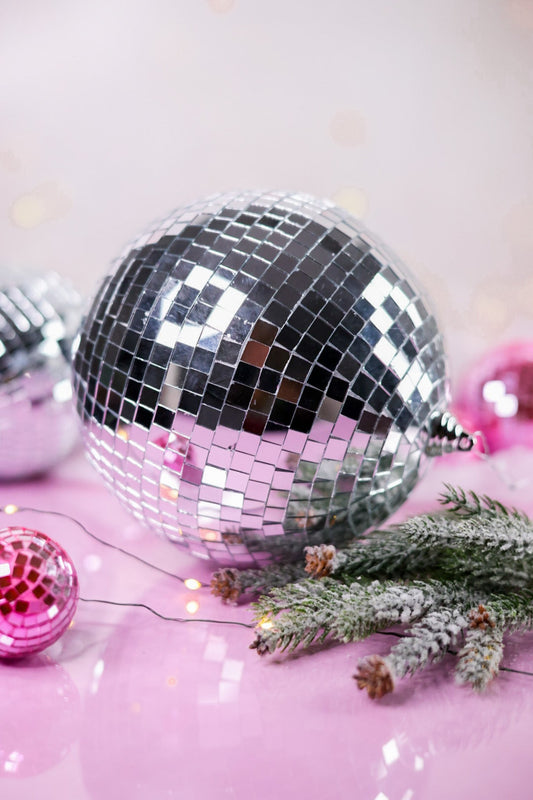 8" Silver Disco Ball Ornament - Whiskey Skies - RAZ IMPORTS