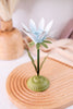 8.75" Blue Metal Flower Taper Candle Holder - Whiskey Skies - MUD PIE