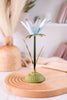 8.75" Blue Metal Flower Taper Candle Holder - Whiskey Skies - MUD PIE