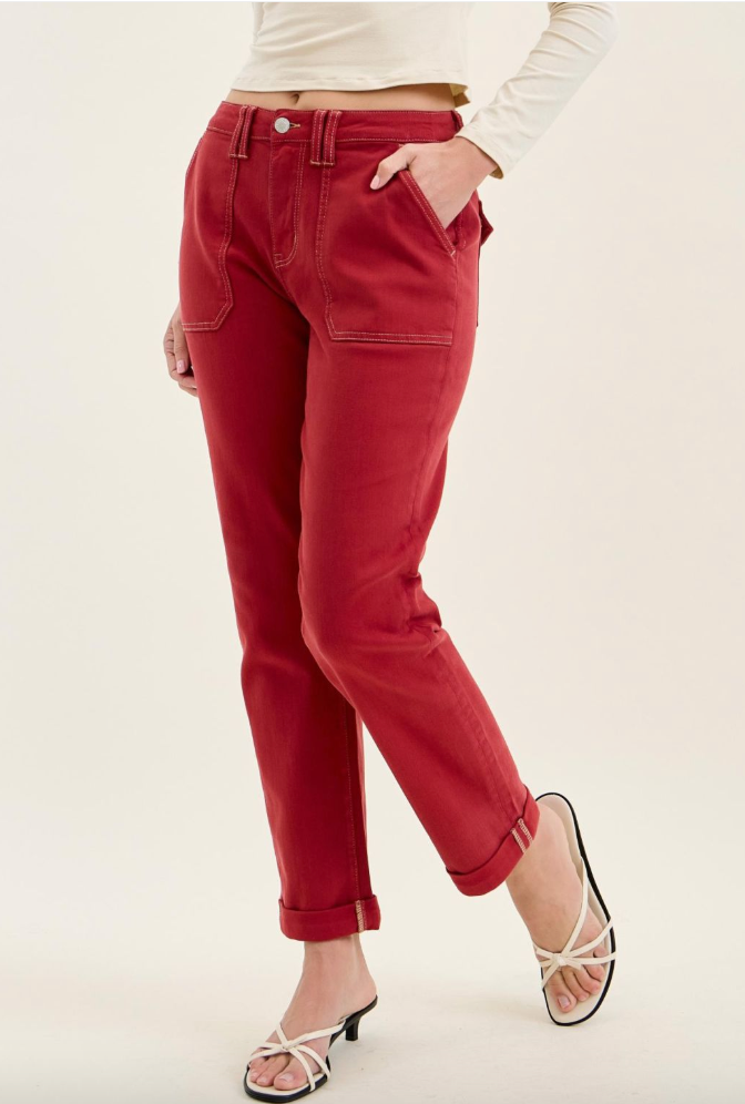 Judy Blue High Waist Vintage Red Aurora Weekender Jeans