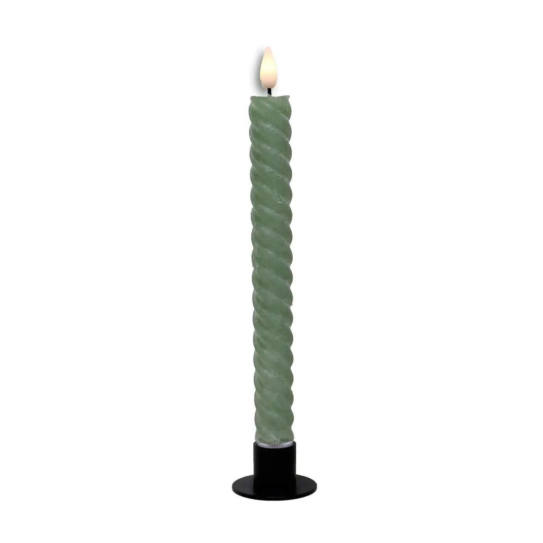 9.5" Sage Spiral LED Taper Candle - Whiskey Skies - WT COLLECTION