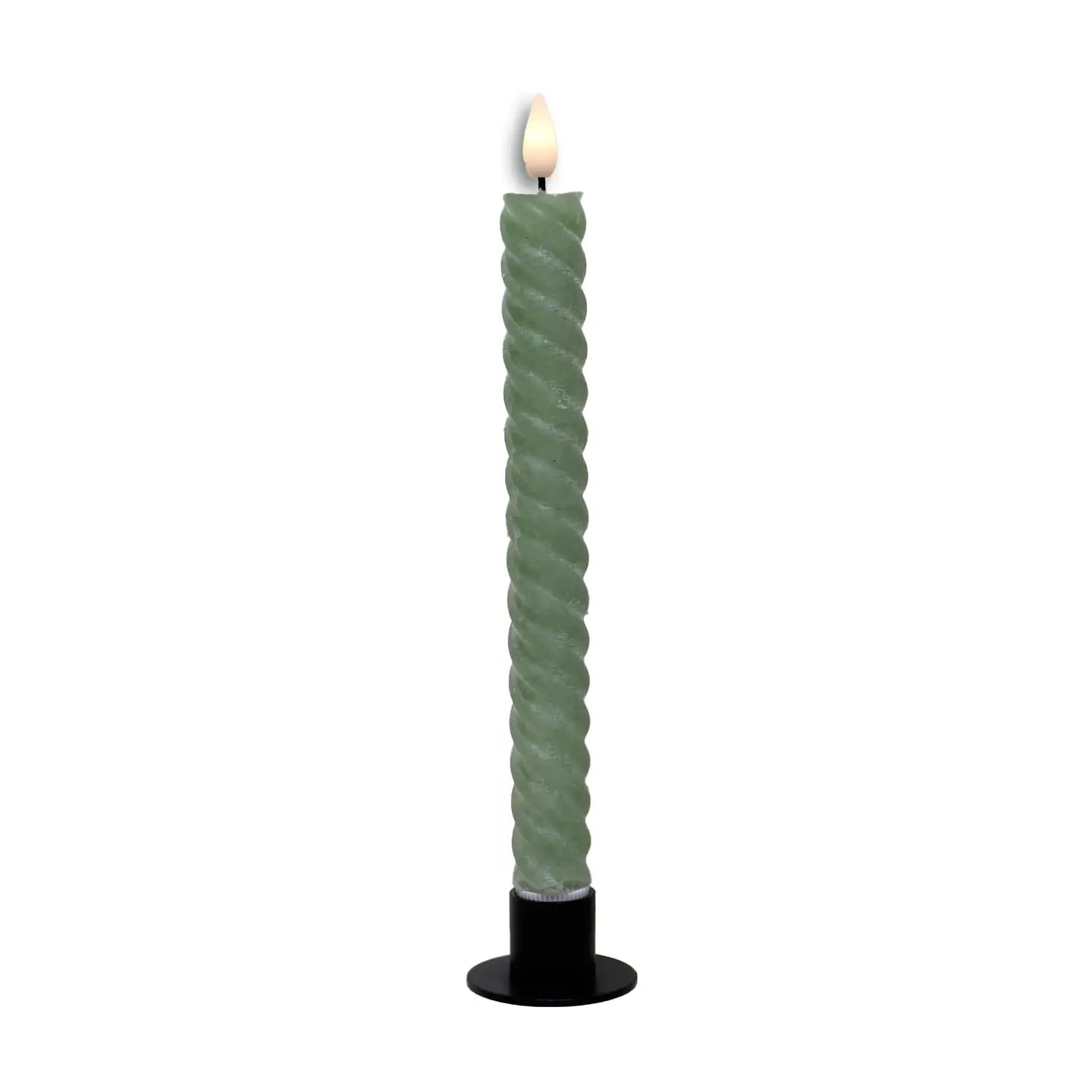 9.5" Sage Spiral LED Taper Candle - Whiskey Skies - WT COLLECTION