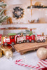 9.8" Wooden Holiday Train Set (2 Styles) - Whiskey Skies - GERSON COMPANIES