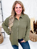 Textured Long Sleeve Button Front Blouse (5 Colors)