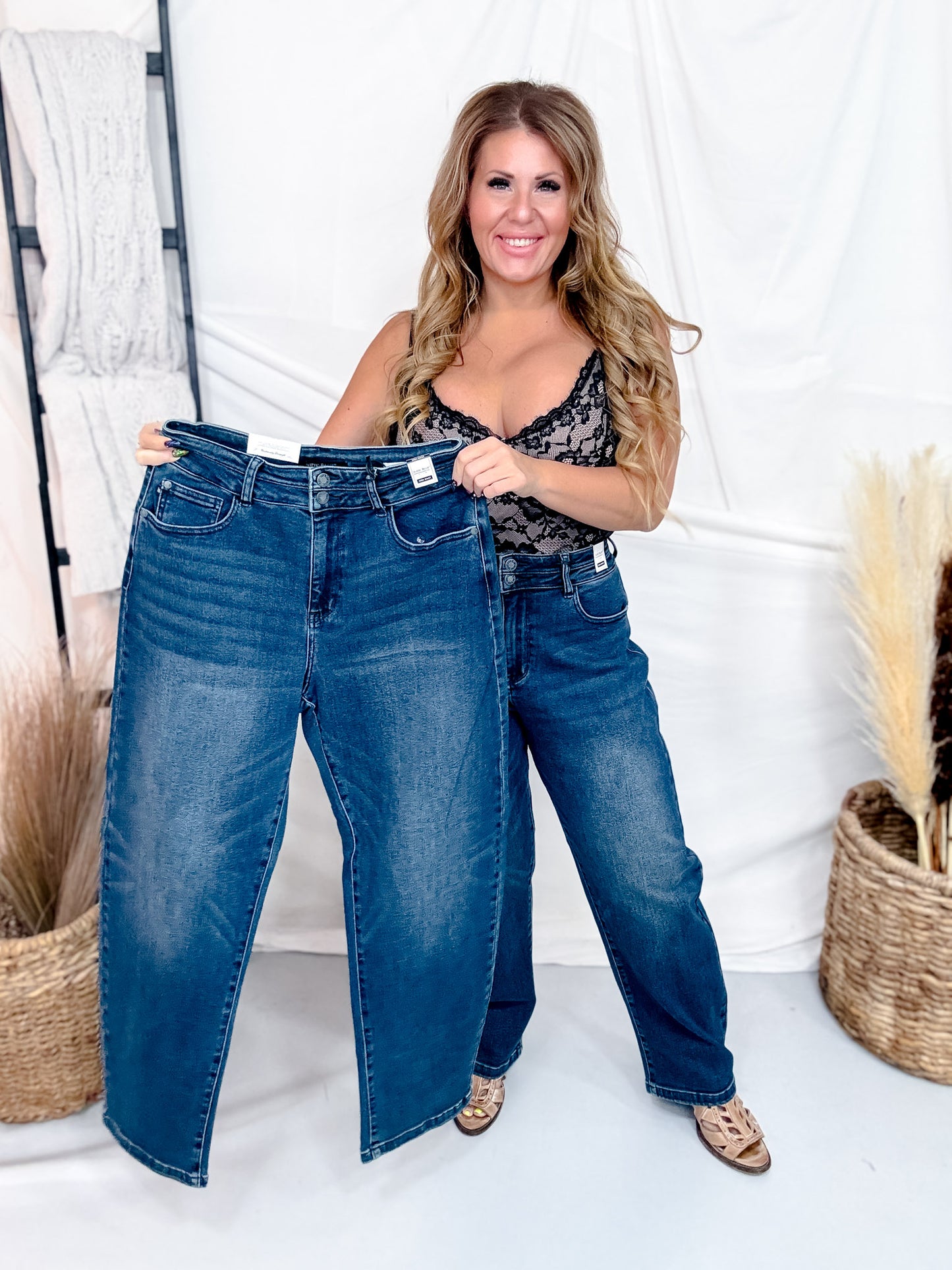 Judy Blue High Waist Arc Leg Jeans With Double Waistband