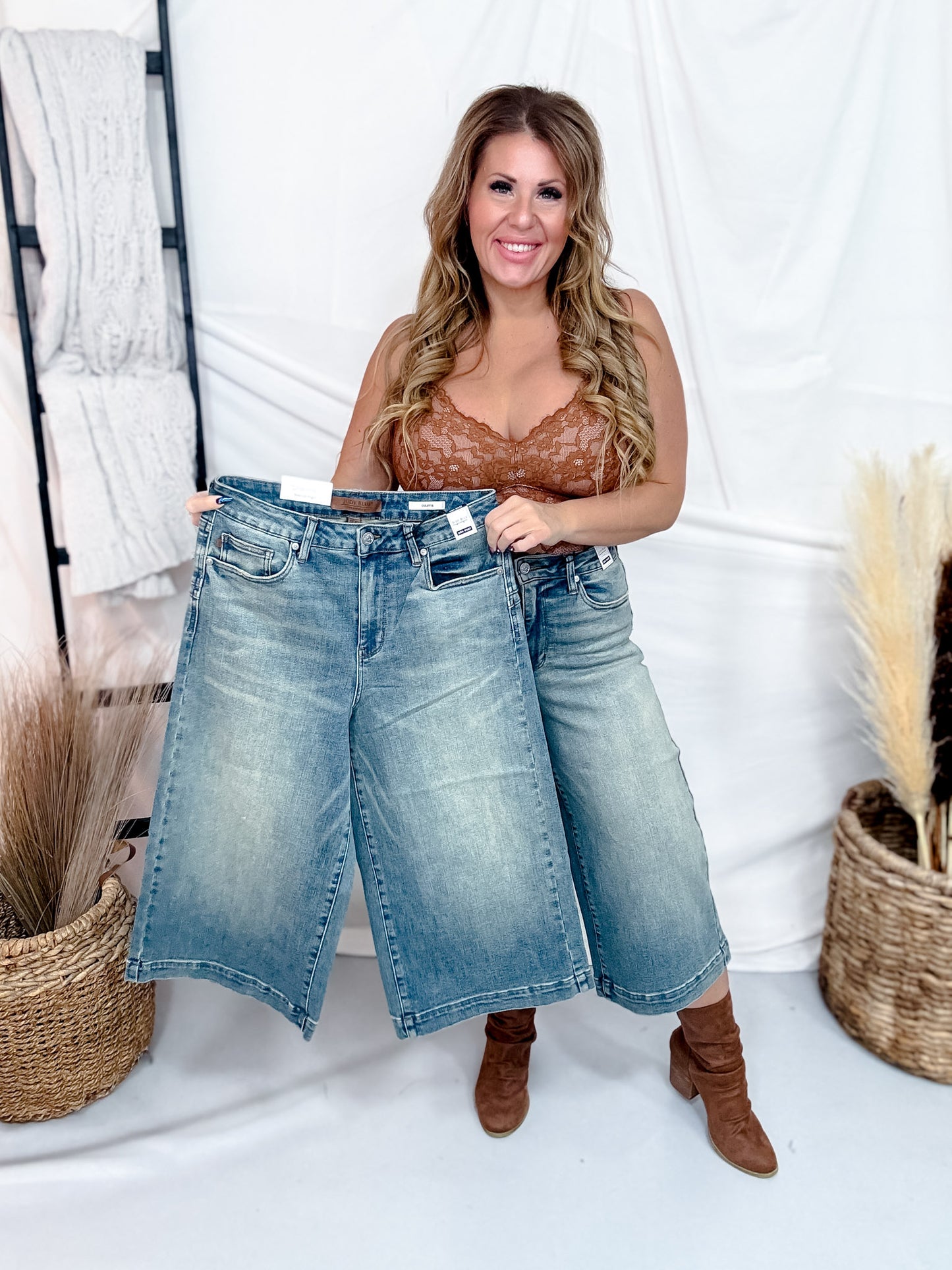 Judy Blue High Waist Culotte Jeans W/ Side Shaping Seams