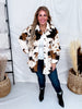 Brown & Black Cow Print Faux Fur Shacket