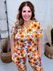 Fall Sunflowers Short Sleeve Top & Joggers Loungewear Set