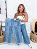 Judy Blue High Waist Snakeskin Print Wide Leg Ankle Jeans