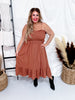 The Jones Smocked Sleeveless Dress in Desert Sand
