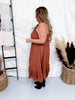 The Jones Smocked Sleeveless Dress in Desert Sand