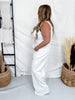 Judy Blue High Waist White Featherweight Palazzo Pants W/ Elastic Waist