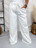 Judy Blue High Waist White Featherweight Palazzo Pants W/ Elastic Waist