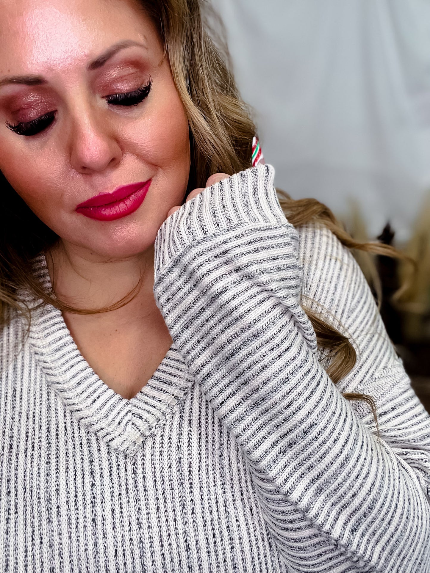 Knit Striped Top in Cream