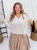 Knit Striped Top in Cream