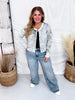 Long Sleeve Reverse Print Camo Knit Top W/ Button Down Front