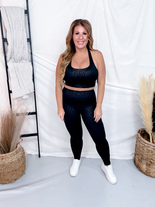 Black Leopard Print High Waist Leggings
