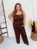 Sleeveless Leopard Print Wide Leg Jumpsuit