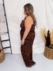 Sleeveless Leopard Print Wide Leg Jumpsuit