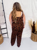 Sleeveless Leopard Print Wide Leg Jumpsuit