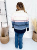 Multi Colored Cowl Neck Sweater With Stripes