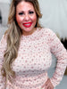 Peach Floral Mock Neck Top
