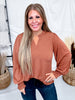 V-Neck Lizzy Top With Smocked Sleeves (4 Colors)